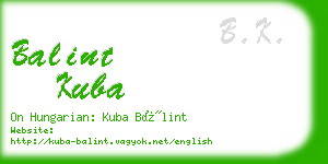 balint kuba business card